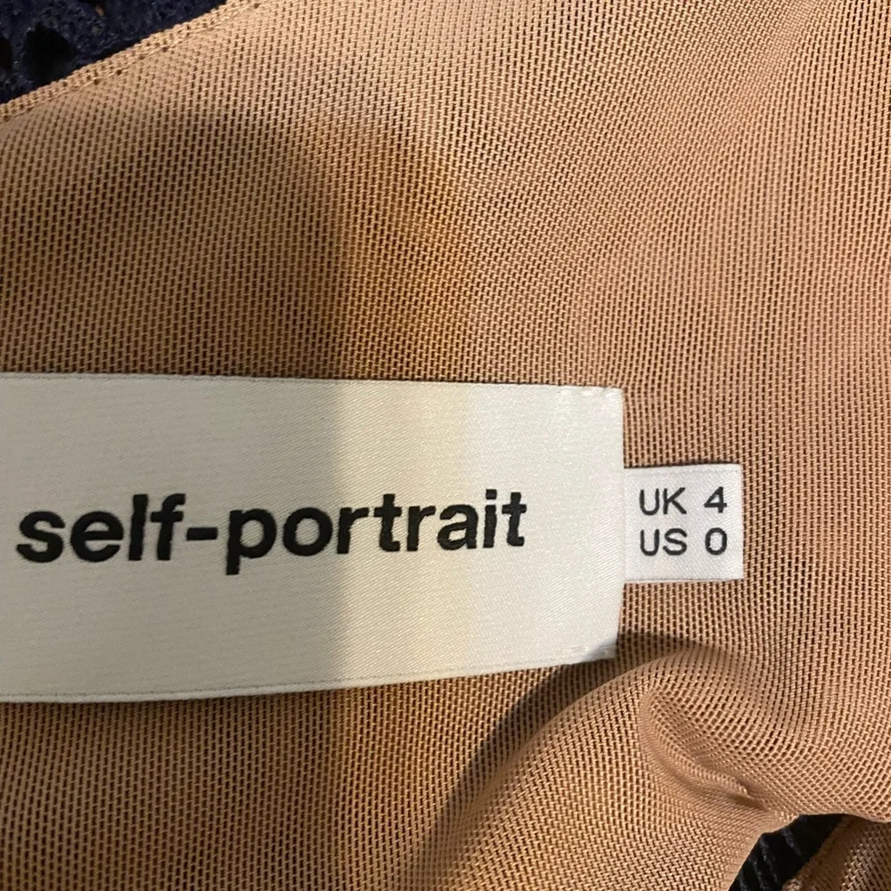 Self-Portrait Navy Lace Midi Dress - Picture 4 of 6